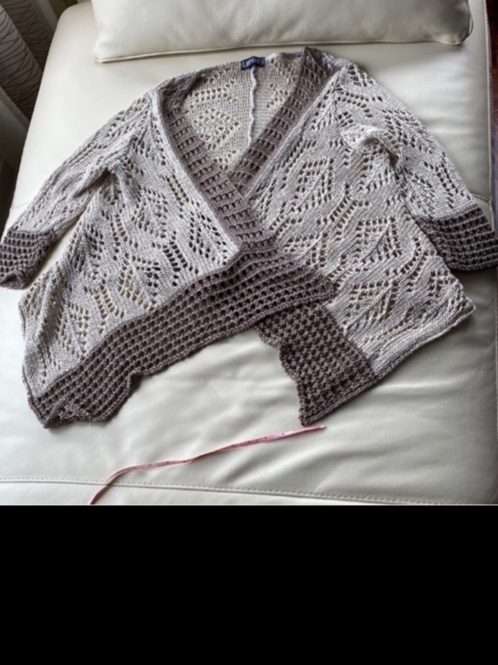 Cotton Open-Front Crochet Cardigan Sweater / shrug / wrap - Picture 8 of 16